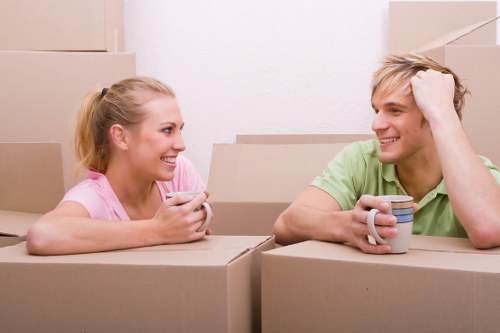 Professional flat removals in Hackneymarshes with packed boxes and moving equipment