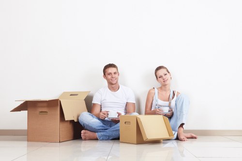 Carefully packed boxes prepared for a small removals service