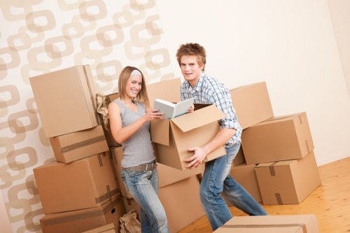 Customer loading belongings into a mobile storage container